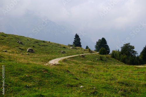 Trekking Day at the mountain in Vicenza. Panorama, Landscape.