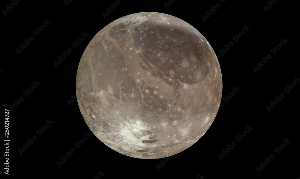Fototapeta premium Ganimede. Satellite del pianeta Giove. 3D rendering, illustrazione