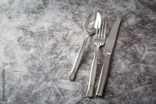Cutlery. Fork knife spoon dinner silver