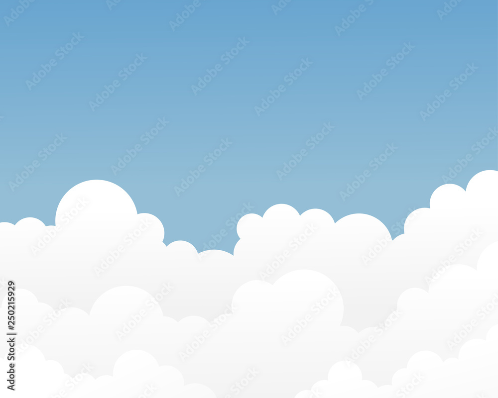 White fluffy cloud on blue sky vector background illustration. White fluffy cloud on blue sky vector background illustration.