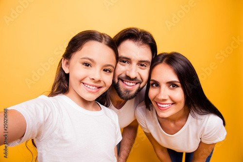Fotografie Self-portrait of nice cute lovely adorable attractive charming cheerful people m