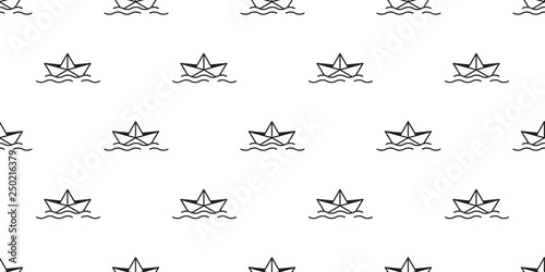 boat seamless pattern vector origami scarf isolated yacht anchor helm nautical maritime tile background repeat wallpaper illustration