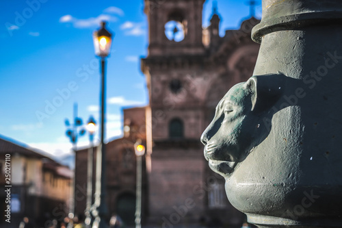 statue of puma in cuzco