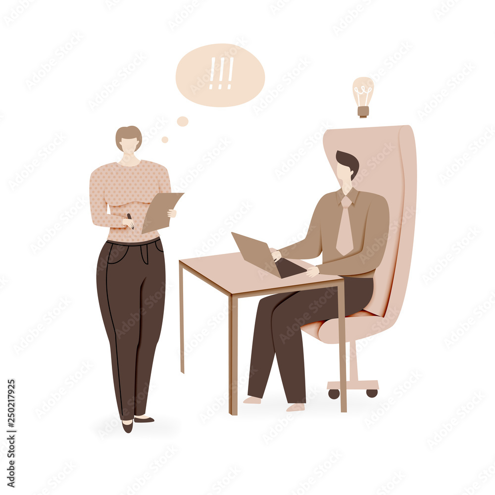 Secretary writes down idea Secretary writes down idea