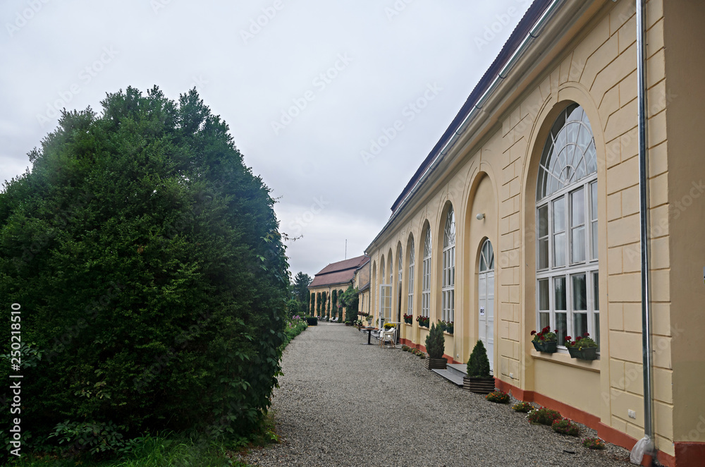 Obraz premium Detail from outdoor garden of The old Palace Brukenthal Avrig.