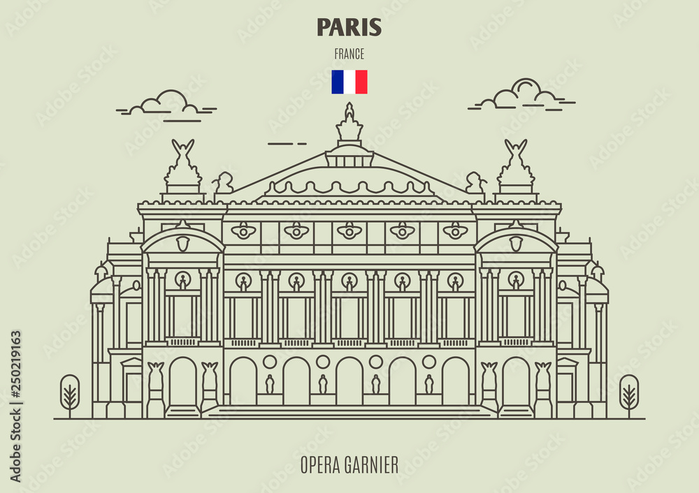 Opera Garnier in Paris, France. Landmark icon