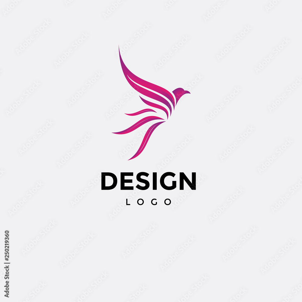 Logo vector design, phoenix icon