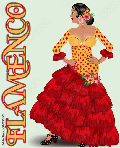 Flamenco. Spanish flamenco dancer girl. vector illustration