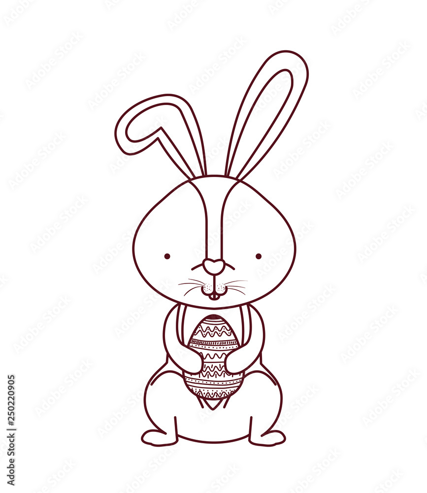 Obraz premium easter rabbit with egg isolated icon