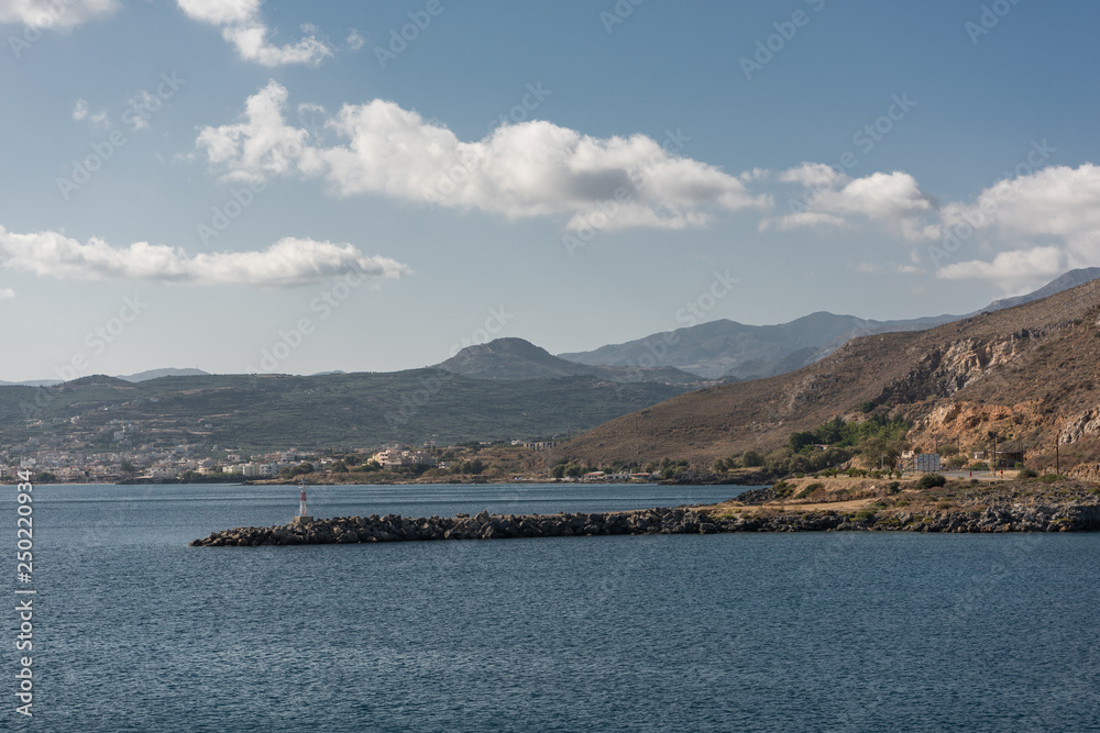 View on landscape of  Trachilos harbor