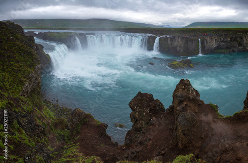 Godafoss waterfall on  Skjalfandafljot river panorama Northeastern Iceland Scandinavia