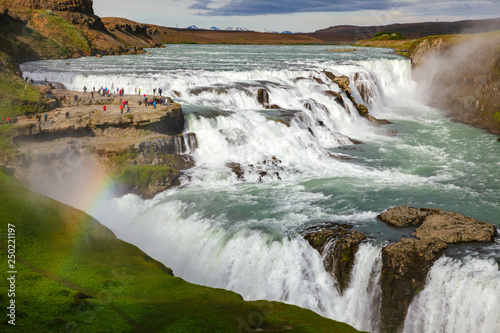 Gullfoss waterfall Hvita river Southwest Iceland Scandinavia