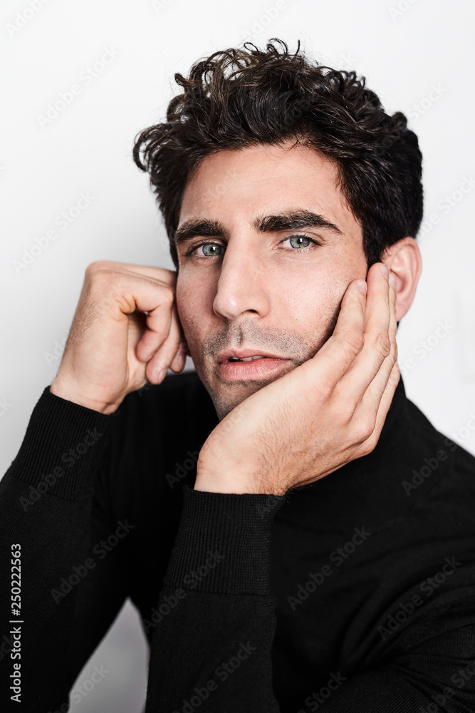Thoughtful guy in studio, portrait Thoughtful guy in studio, portrait