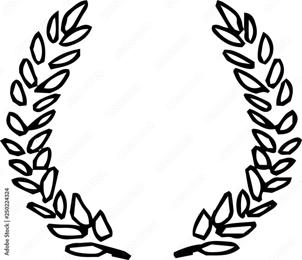 illustration of the handwriting Award Laurel outline