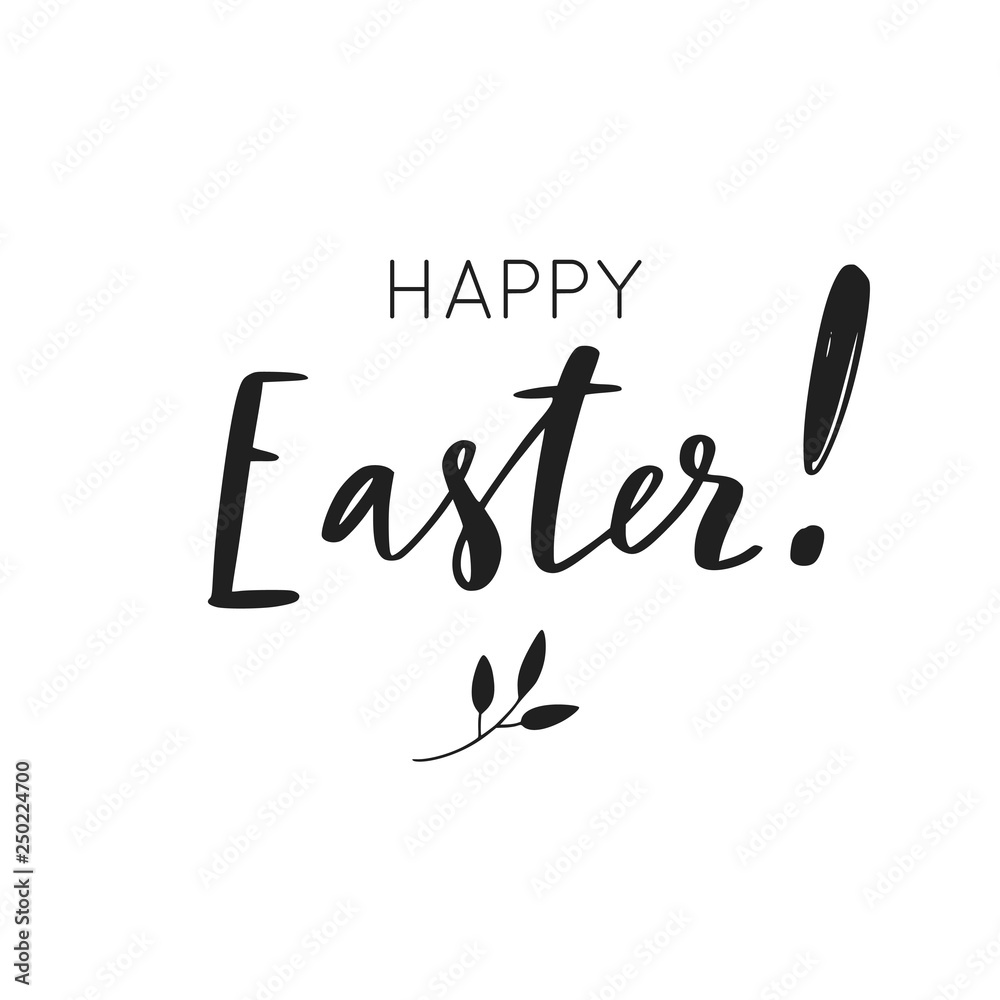 Happy Easter vector postcard. Handwritten calligraphy, Lettering with rustic flower elements. Happy Easter vector postcard. Handwritten calligraphy, Lettering with rustic flower elements.