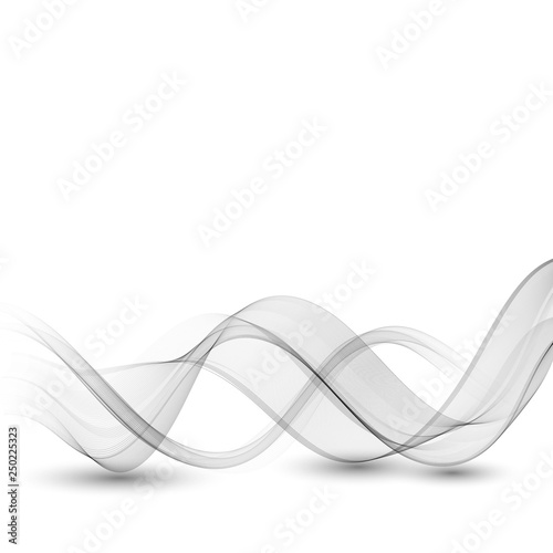 Abstract gray color wave design element. Grey wave. Gray smoke wave. Transparent gray wave element