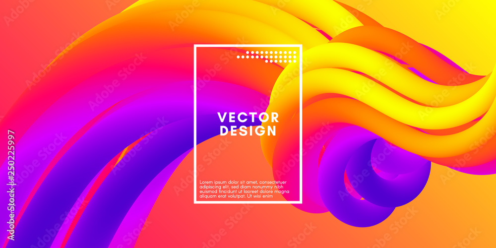 Abstract Wave Gradient Liquid Shape. 3d Background.