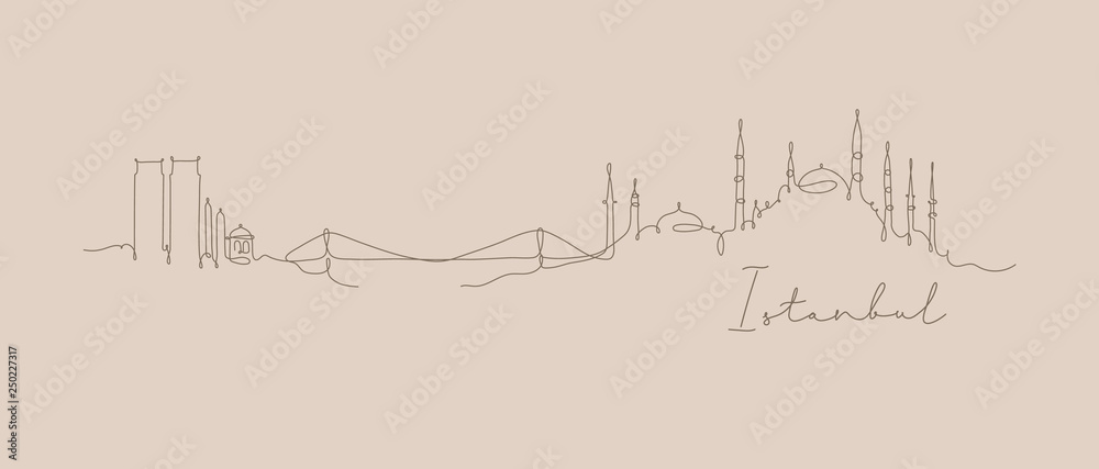 Pen line silhouette Istanbul beige