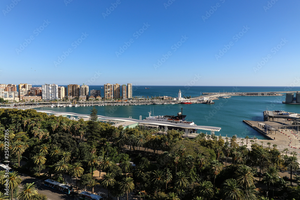 view of port of Málaga spain