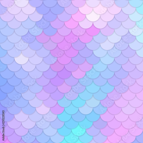 Multicolor backdrop with rainbow scales. Kawaii mermaid princess pattern. Sea fantasy invitation for girlie party.