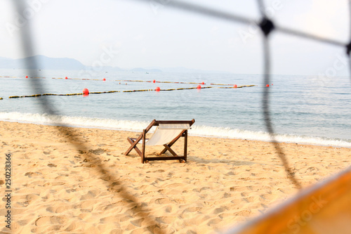 empty space chair on beach decorate