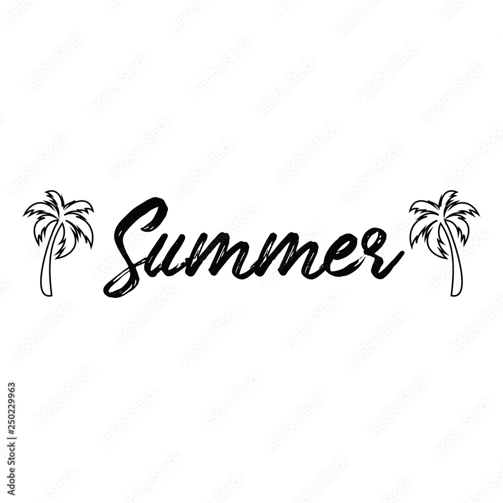 Obraz premium Summer. Calligraphy saying for print. Vector Quote 