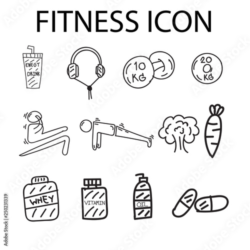 Fitness icon set