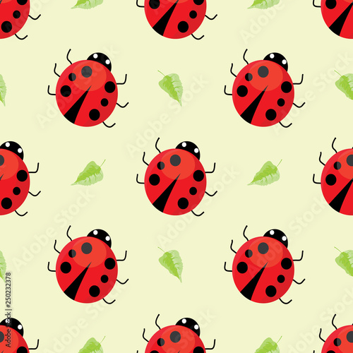 seamless pattern with ladybugs