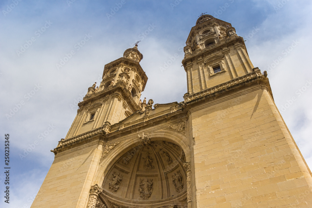 Towers of the Redonda cathedral in Logrono, Spain