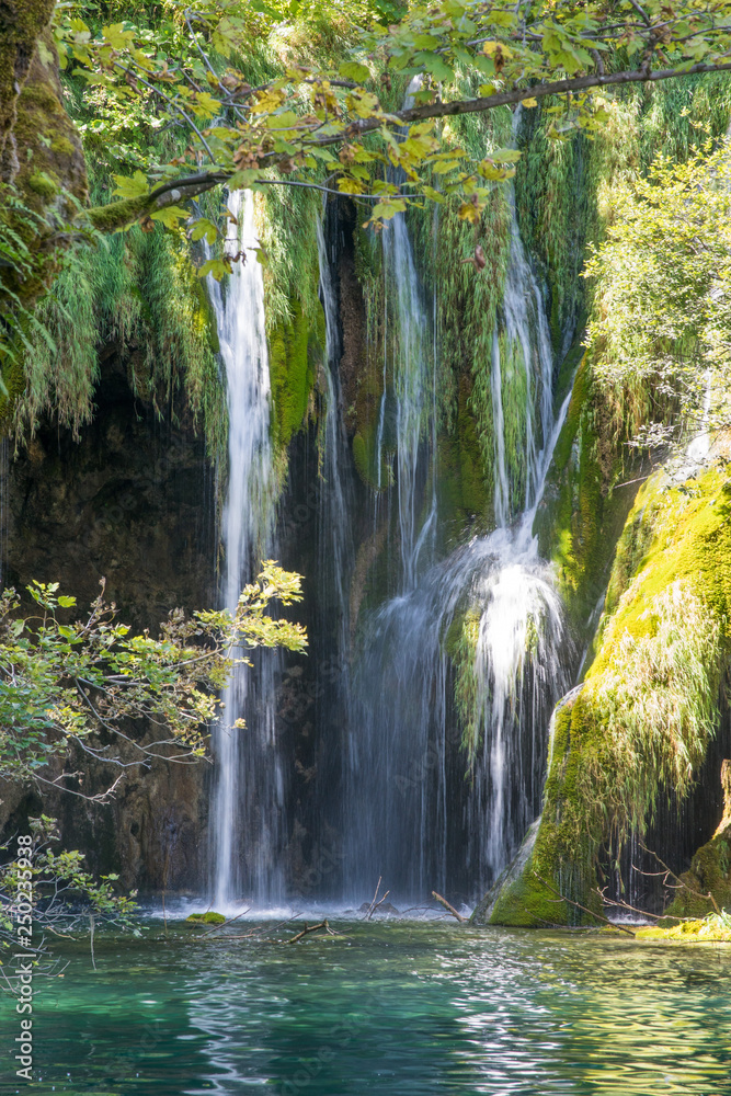 waterfalls in park at plitvice lakes national park in croatia