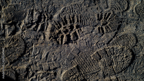 Obraz na płótnie footprints on the ground