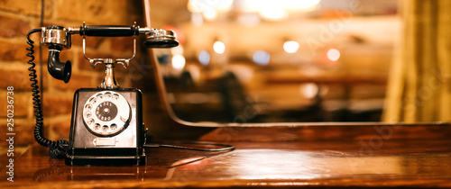 Photography Old Vintage Telephone on Table Communication Contact Connection Concept Backgrou