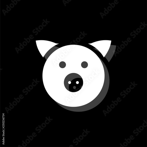 Pig icon flat