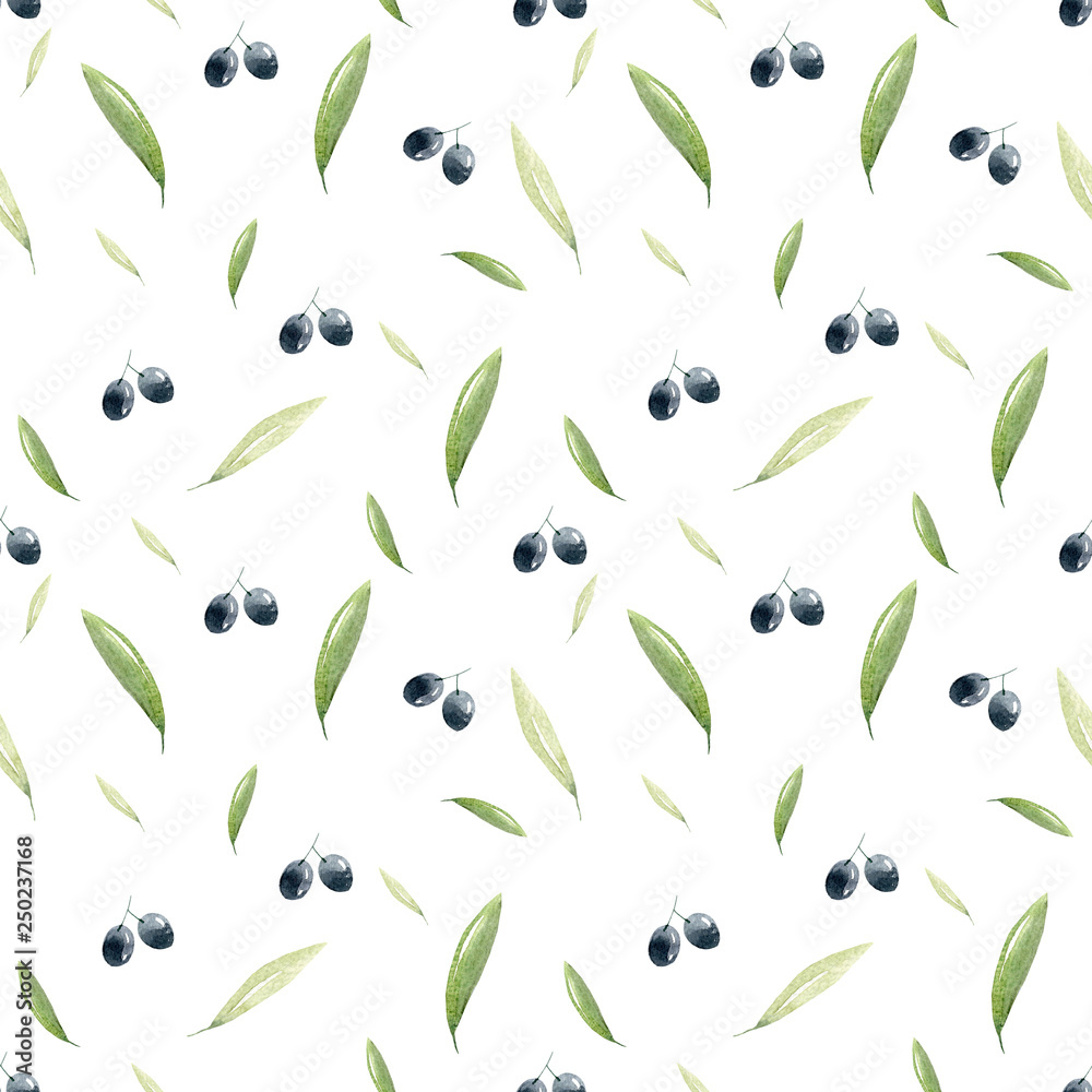 watercolor olive pattern, spring greens, seamless patterns watercolor olive pattern, spring greens, seamless patterns