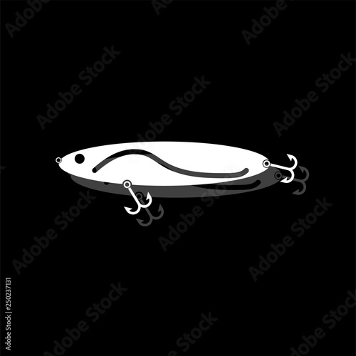 Fishing tackle icon flat