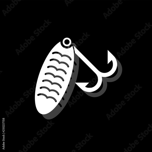 Fishing tackle icon flat