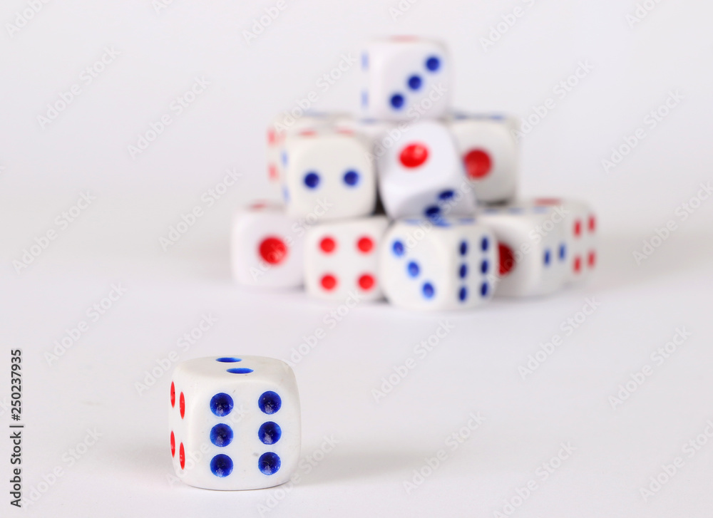Main dice and dice on background