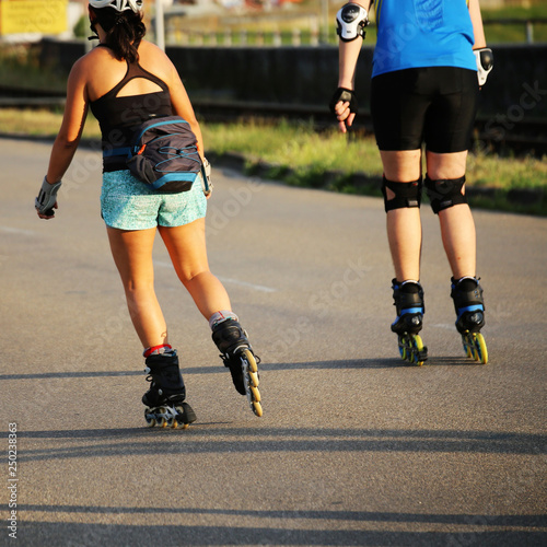 Group of roller blader in the evening sun © U. J. Alexander