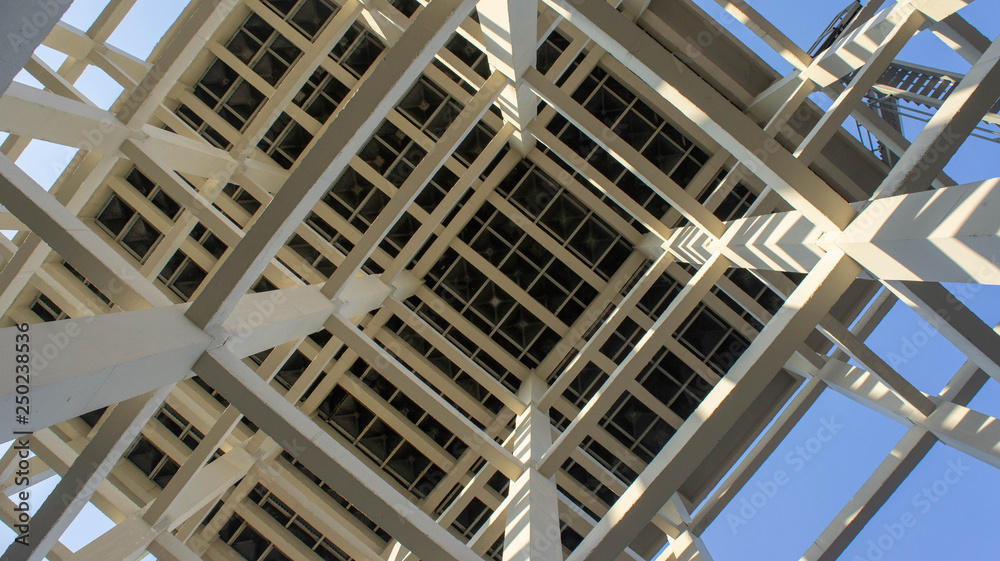 View of structural concrete column in a various geometry