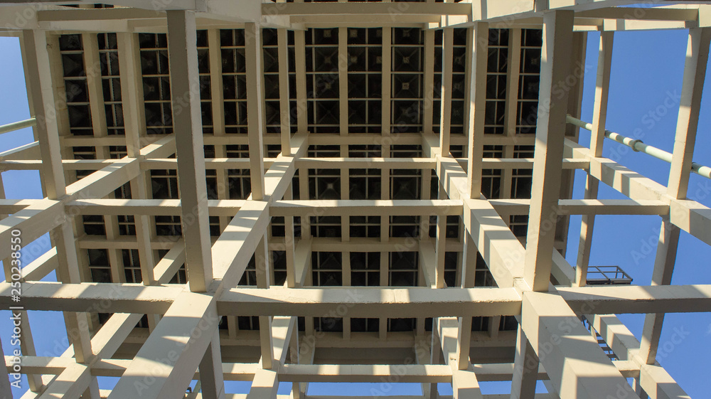 View of structural concrete column in a various geometry View of structural concrete column in a various geometry