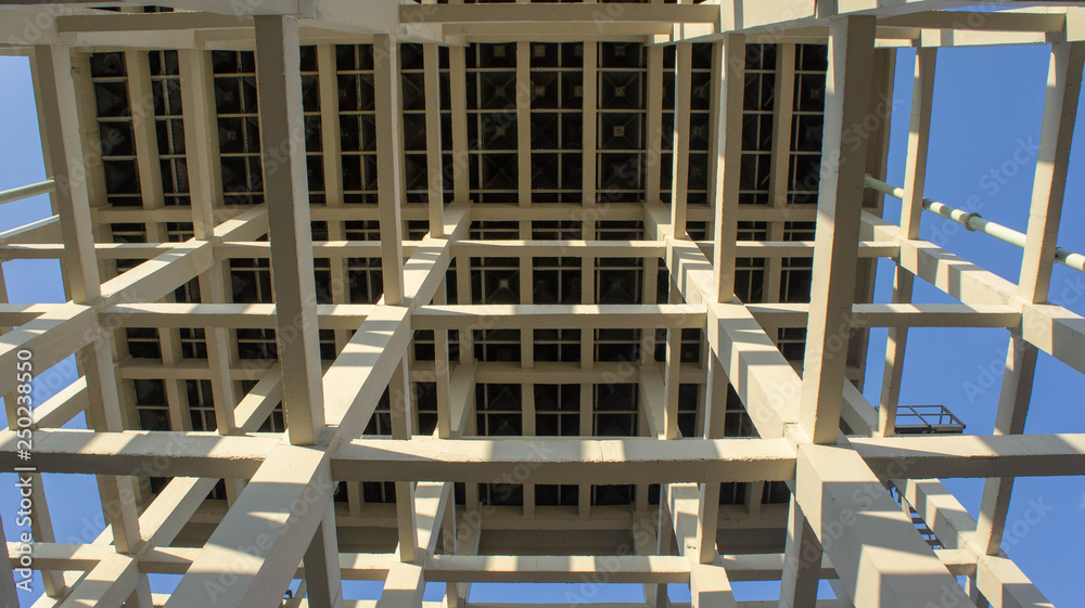 View of structural concrete column in a various geometry