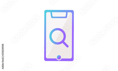 vector icon. mobile phone and search icon concept. modern gradient style