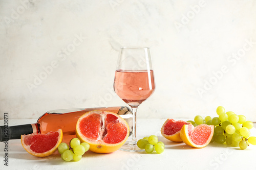 Tasty wine with fresh fruit...