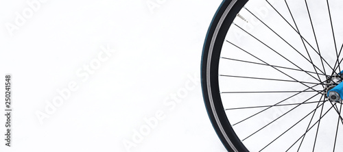 Bicycle wheel in the snow