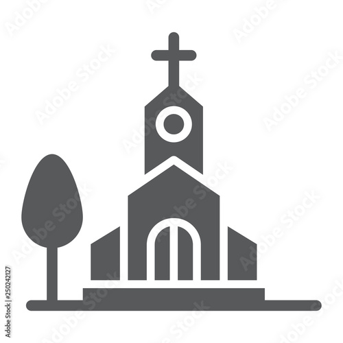 Church glyph icon, religion and building, chapel sign, vector graphics, a solid pattern on a white background.