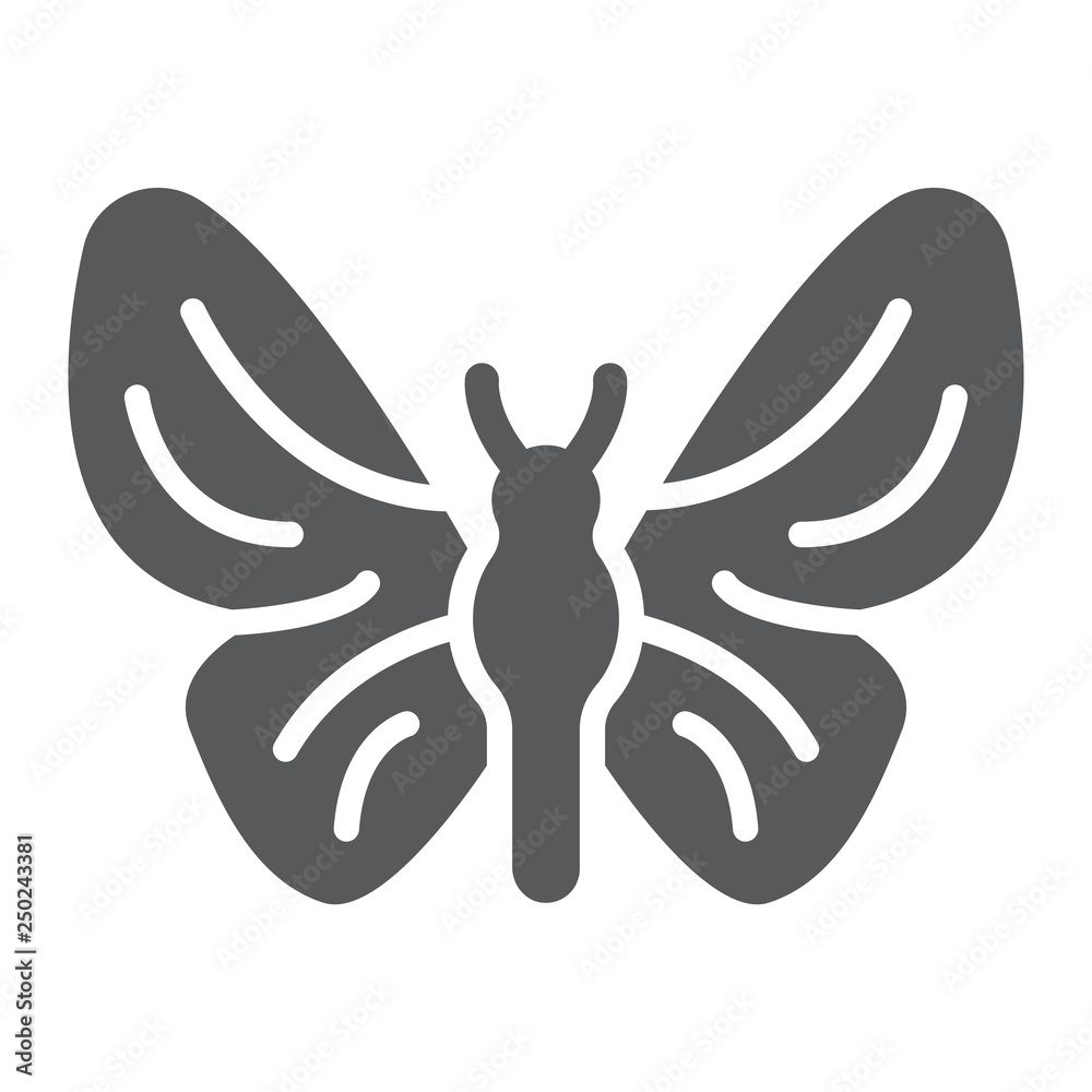 Butterfly glyph icon, nature and fly, insect sign, vector graphics, a solid pattern on a white background. Butterfly glyph icon, nature and fly, insect sign, vector graphics, a solid pattern on a white background.