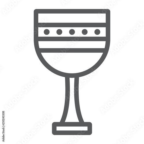 Chalice line icon, religious and christian, holy cup sign, vector graphics, a linear pattern on a white background.