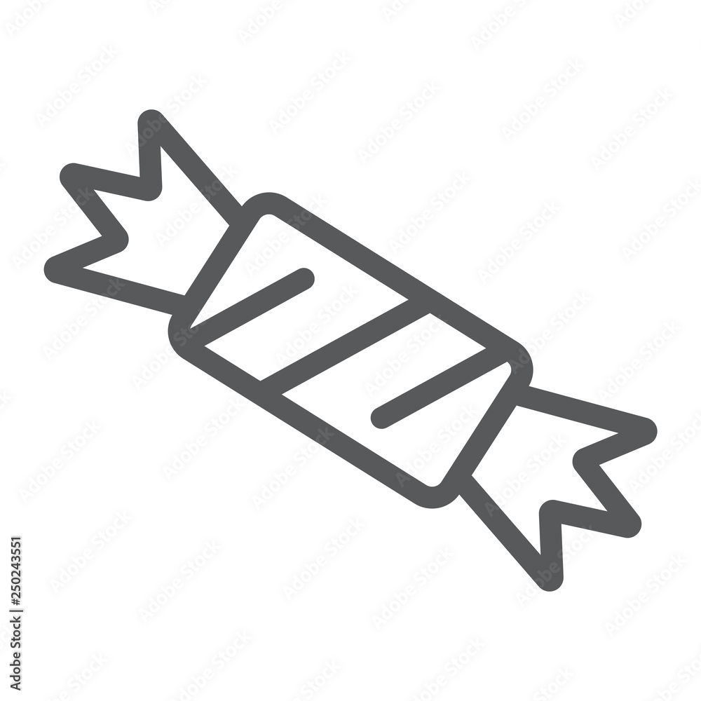 Candy line icon, sweets and caramel, dessert sign, vector graphics, a linear pattern on a white background. Candy line icon, sweets and caramel, dessert sign, vector graphics, a linear pattern on a white background.