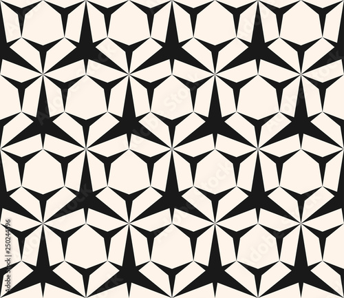 Vector abstract geometric seamless pattern with triangles. Black and white