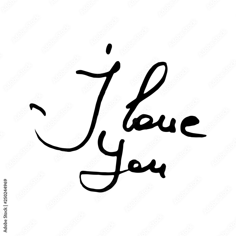 Vector hand draw lettering. Ink draw illustration for postcard, greeting card and banner. Grunge lettering logo